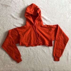 Orange Cropped Hoodie